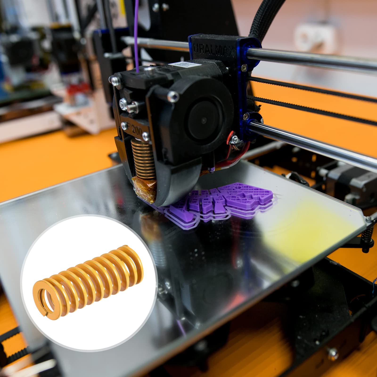 sourcing map 5 sztuk sprężyn dociskowych 3D 10 mm AD 25 mm długości, żółte sprężyny naciskowe do drukarki 3D, akcesoria, sprężyny, sprężyny, sprężyny, sprężyny, sprężyny, sprężyny, sprężyny, sprężyny