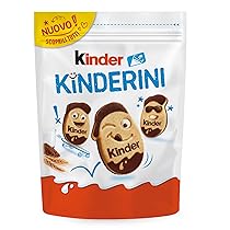 Kinder Kinderini, Biscotti Frollini al Latte e Cacao con Cremosi Decori Gusto Kinder, Ottimi a Colazione, Confezione da 250 gr