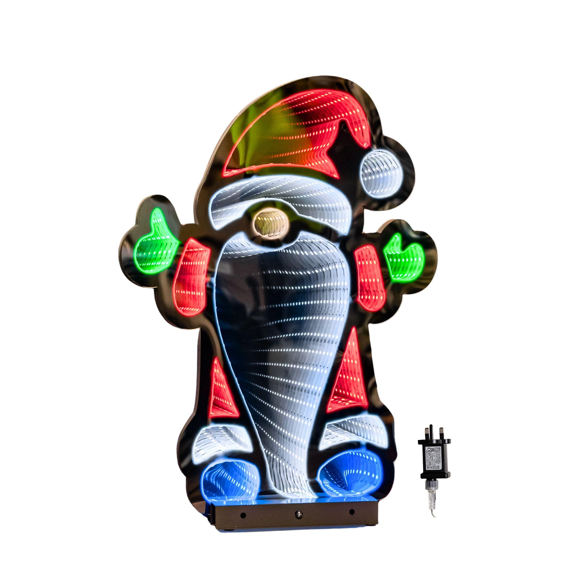 Samuel Alexander Light 40Cm Infinity Christmas Santa With Metal Base And Multi-Coloured Leds