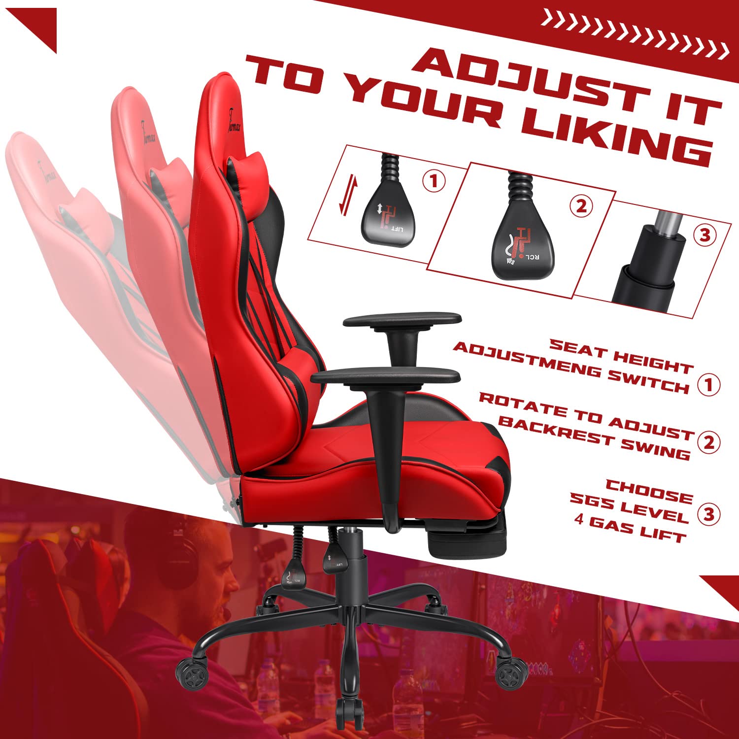 Amazon.com: Furmax Office Chair Leather Desk Gaming Chair, High