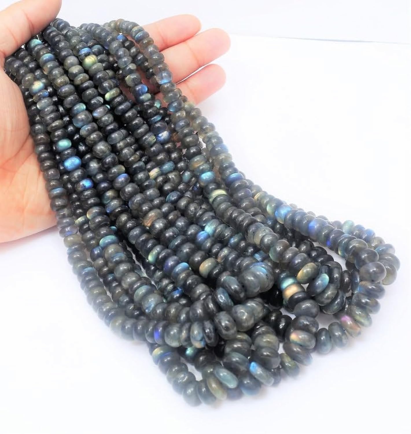 Labradorite naturelle de 6 mm à 14 mm perles rondes fabrication de bijoux collier