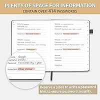 Vista 4 de Libro de contraseñas con pestañas alfabéticas, protector de contraseñas de tapa dura, organizador de cuaderno de contraseñas para computadora e