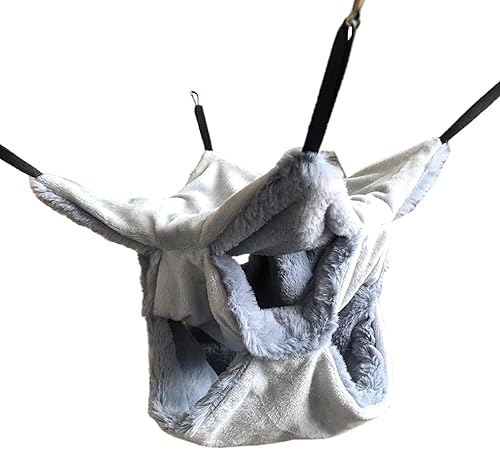 Miniatura 2 de Hamaca colgante de animales pequeños para animales pequeños, hamaca colgante para ratas, planeador de azúcar, hurón, ardilla (café)