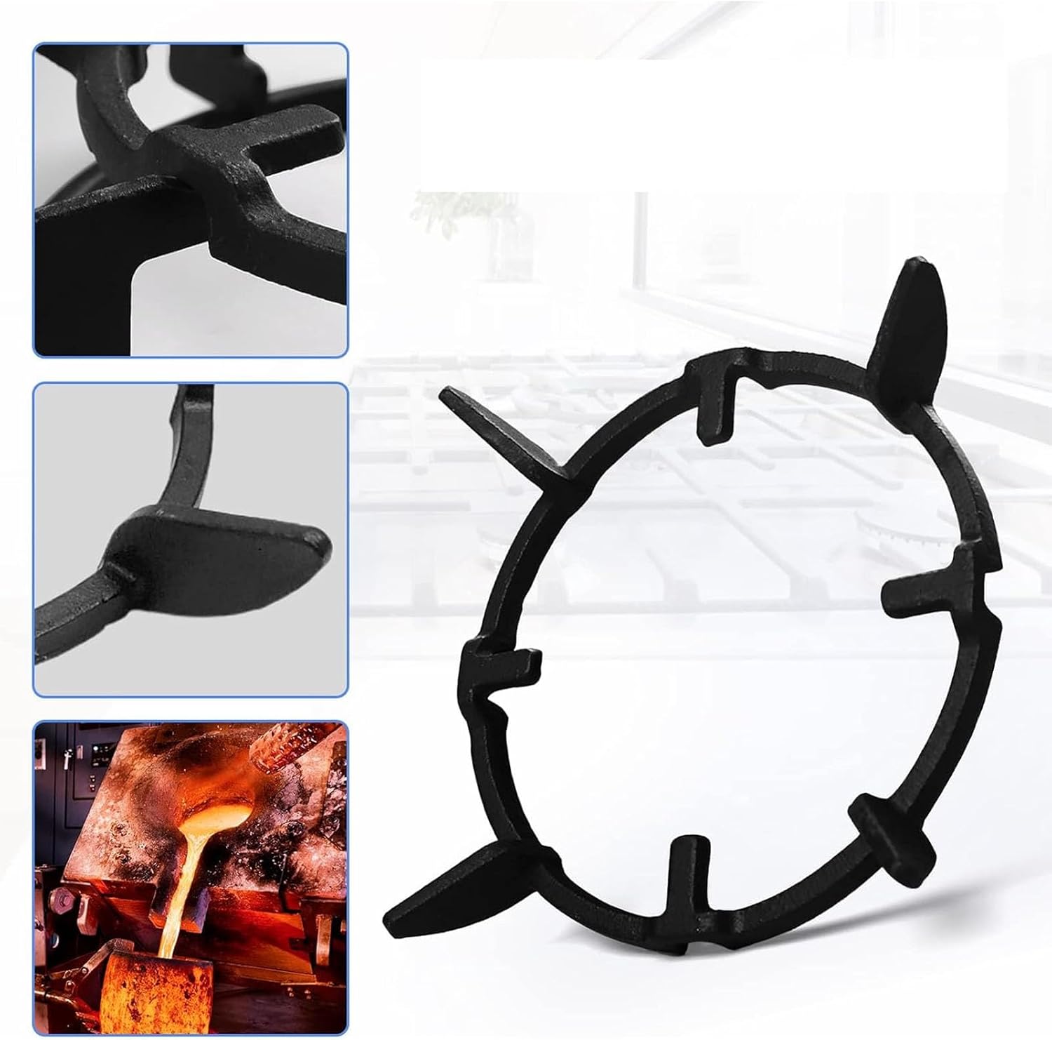 Cast Iron Wok Rings Slip Stove Pans Holder Cooktop Ranges Stand Pots Stand Suitable for Kitchen Hob Nonslip Cooktop Rack