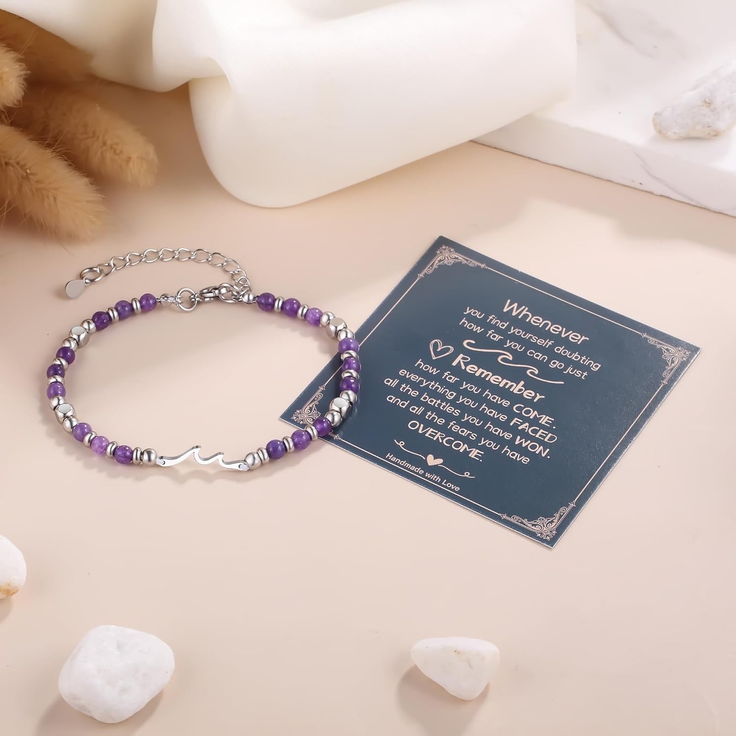 Inspirational Gifts for Women, Wave of Life Wave Bracelet, Life is Tough but so are You Inspirational Bracelets Encouragement Get Well Feel Better Gifts for Women Friend Cheer Up Gift - Image 5