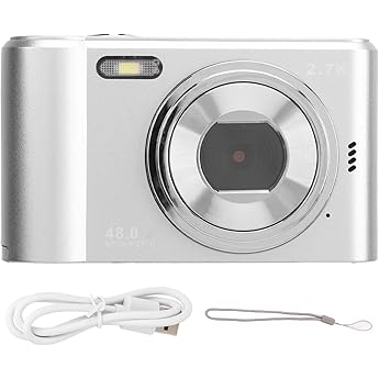 Digital Camera 4K Ultra HD Mini Camera for Photography Vlogging 44MP 1080P 16x Zoom 2.4 Inch IPS Screen Built-in Fill Light Portable Pocket Camera for Teenagers