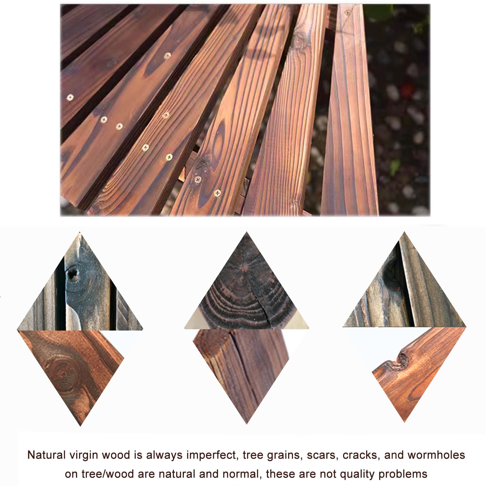 Banco de árbol envolvente, asiento de madera curvado para exteriores, diseño de respaldo semicircular para jardines, patios, patios traseros y césped 7