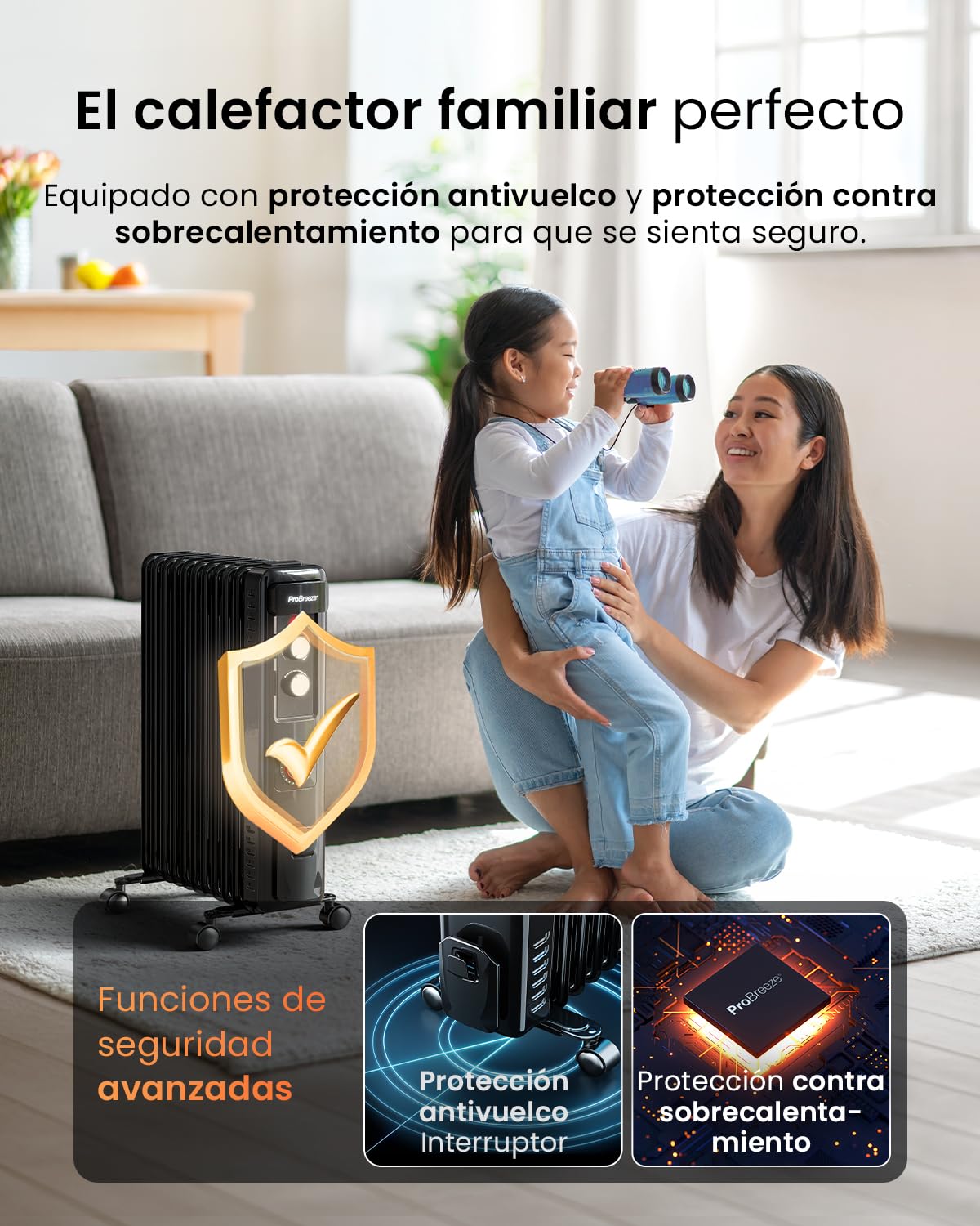 Radiador Electrico Radiador Eléctrico De Aceite Pro Breeze 2000W