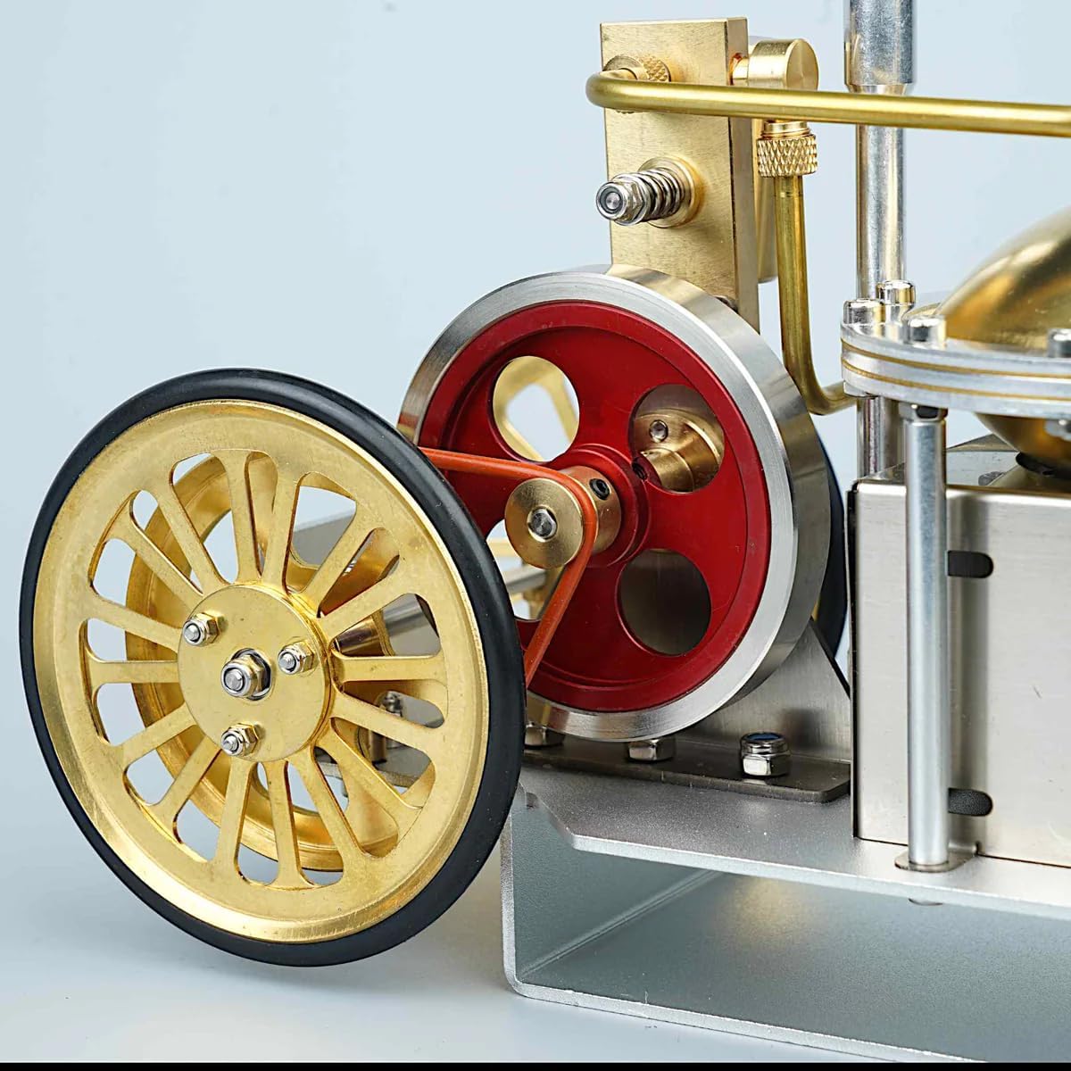 Steam Engine Car Model Kit, Retro Steam Powered Vehicle STEM DIY Mechanical Model, Educational Physics Learning Toy with Vintage Design