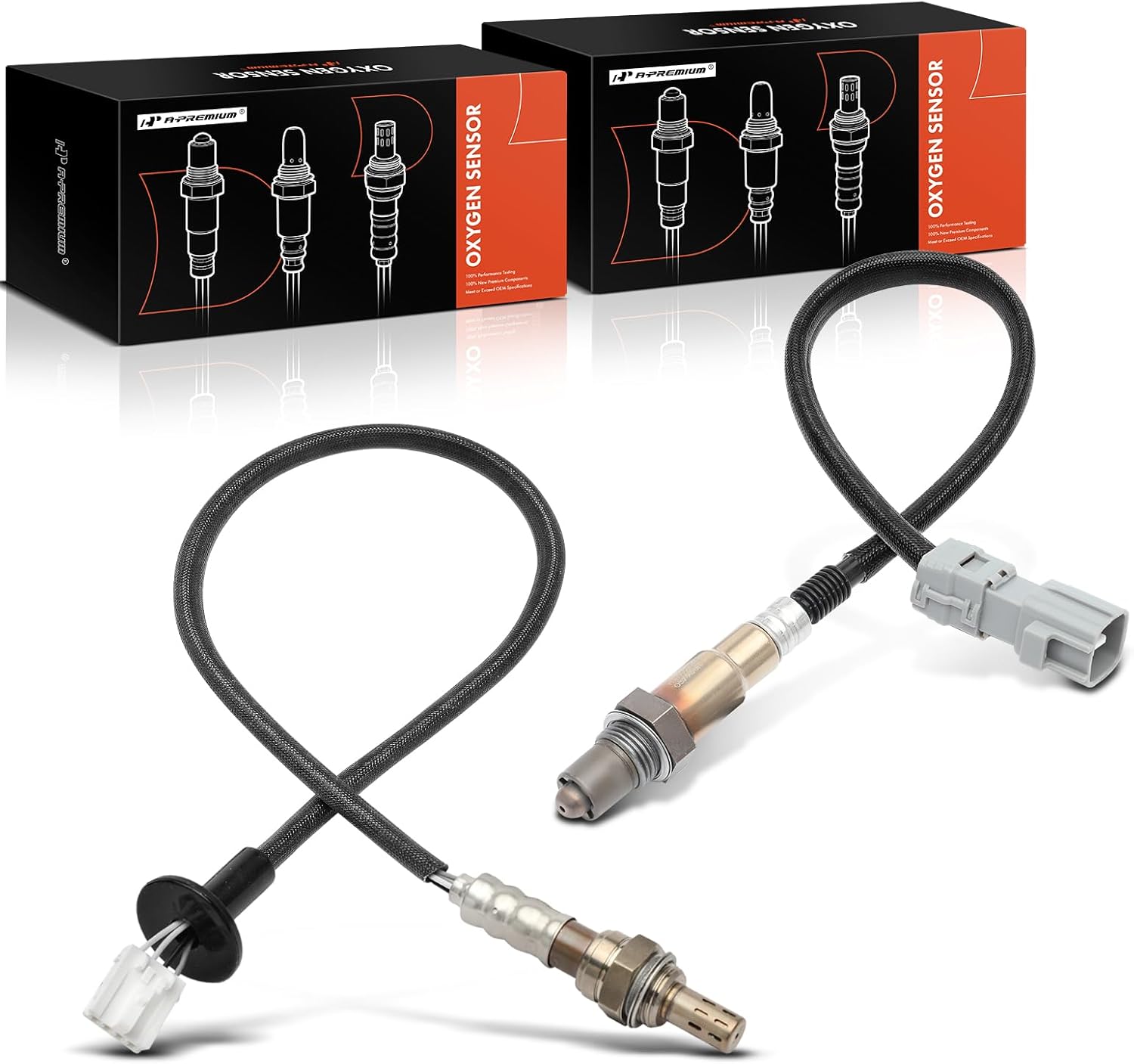 A-Premium O2 Oxygen Sensor Compatible with Toyota Sienna 2004-2006 V6 3.3L 3MZFE, Sienna 2007-2010 V6 3.5L 2GRFE, Downstream Front and Rear, 2-PC Set, Replace# 89465-68050, 89465-0E020