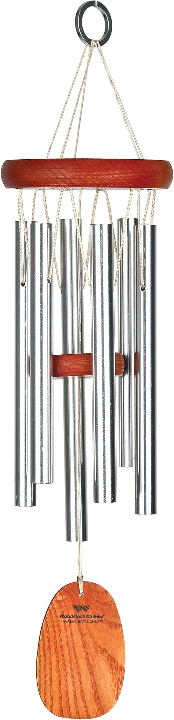 Woodstock Wind Chimes Amazing Grace Chime Small (16'') Silver Wind Chime