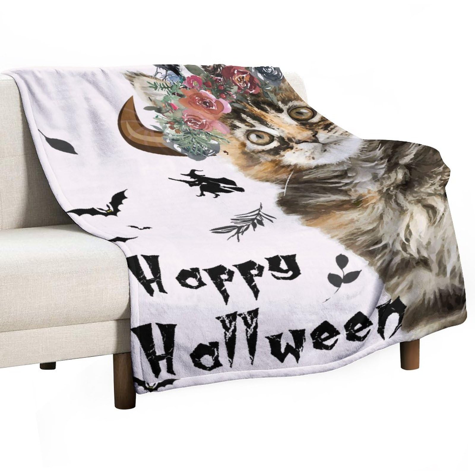Plaid polaire Halloween pour canapé et lit literie pelucheuse décoration automne hiver
