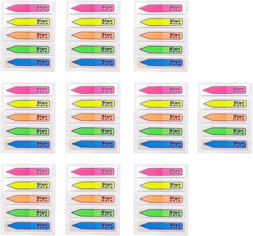 1000 pestañas de letrero de color, calcomanías de fecha con iniciales para planificador, etiqueta de flecha de mensaje, pestañas de bandera Post It