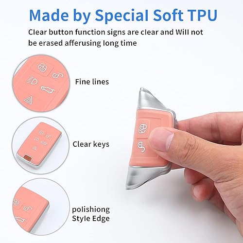 Miniatura 9 de Funda para llavero Land Rover, compatible con Land Rover Range (B rojo)