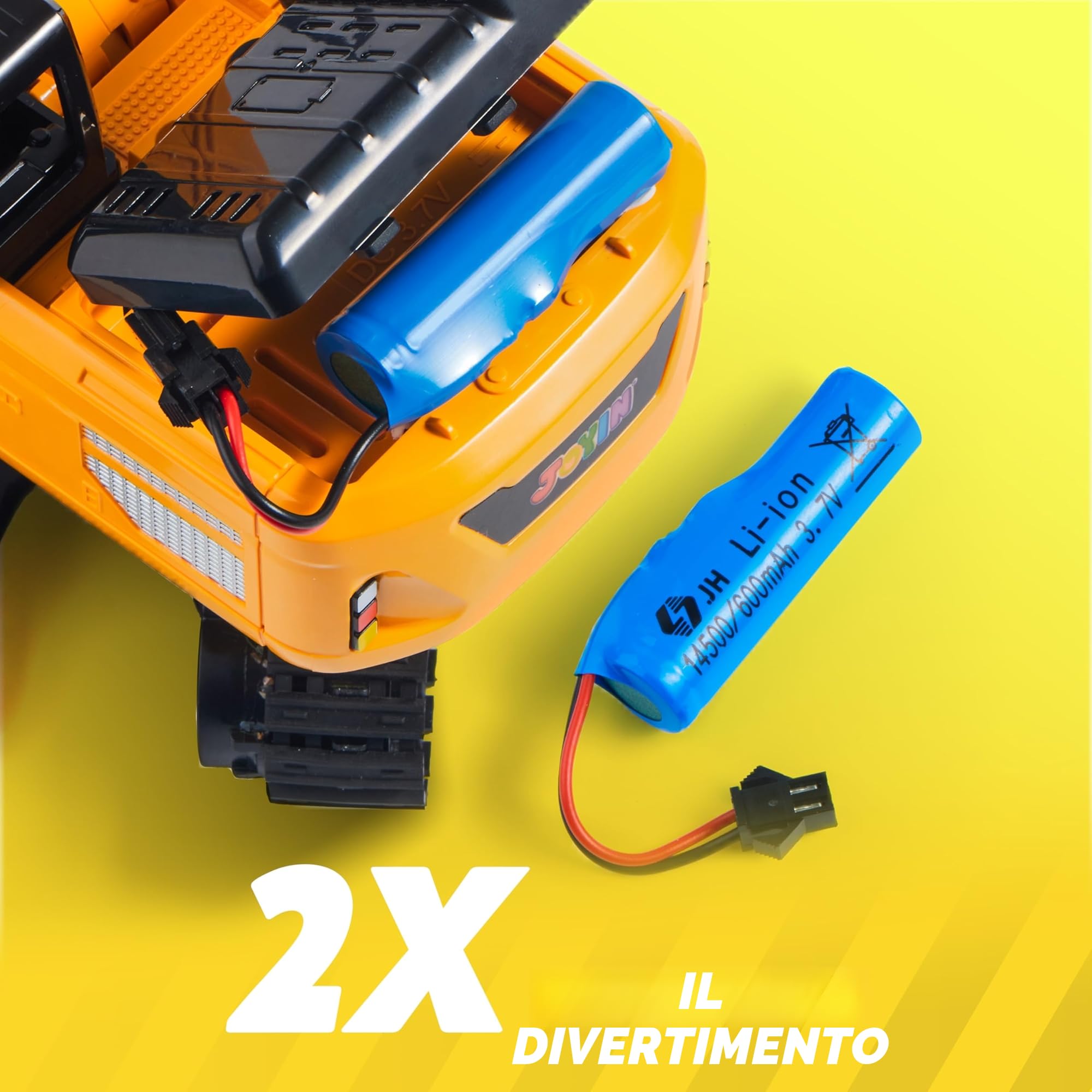 JOYIN Escavatore Telecomandato per Ragazzi e Ragazze di età Superiore a 3 anni, Camion Escavatore per Trattore, Macchinine RC da 2,4 GHz con Luce e Suono, Regalo Compleanno Giocattolo da Costruzione