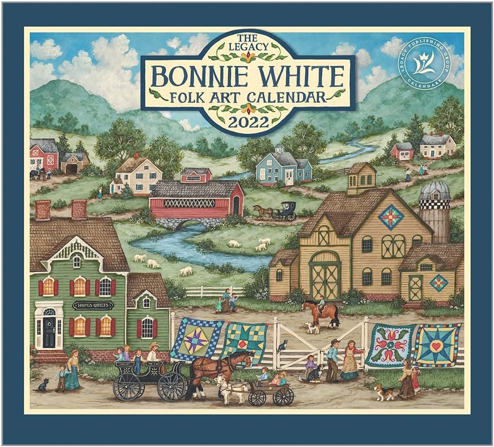 Legacy Publishing Group 2022 Wall Calendar, 13 x 12-Inch, Folk Art