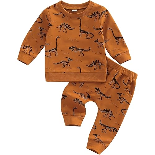 GOOCHEER Infant Baby Boy Outfits Fall Winter Clothes Letter Long Sleeve Sweatshirt Crewneck Pullover Top Shirt Pants Set