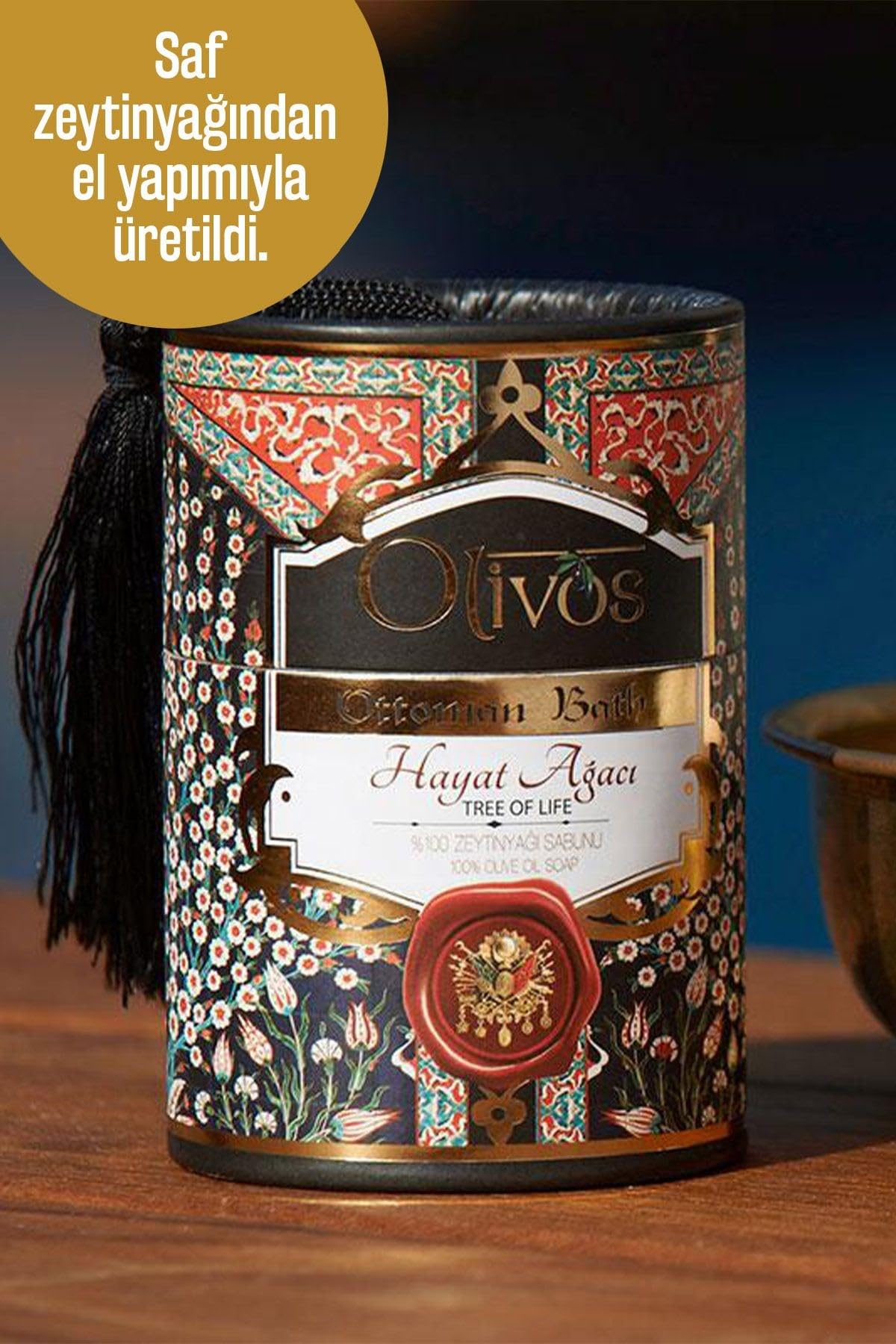 Olivos Ottoman Serisi Penç Zeytinyağlı Katı Sabun - Osmanlı Kültüründen İlham Alan Doğal Cilt Bakımı, Geleneksel Hamam Kokulu, Özel Kutusunda Hediye Seti, 100 gr x 2 (Penç)