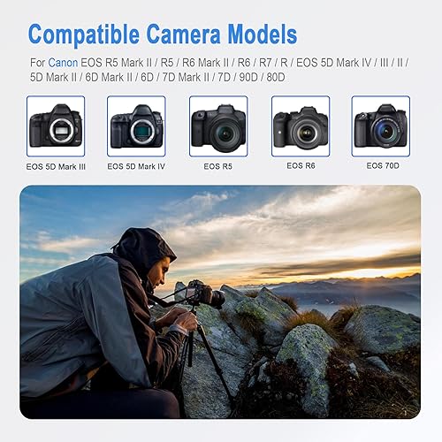 Miniatura 3 de JYJZPB Batería LP-E6P, 2800mAh LP-E6 LP-E6N LP-E6NH LP-E6P Batería para Canon EOS R R5 R6 R7 R8, R5R6 Mark II, EOS 70D 80D 90D, 5D 6D 7D Mark