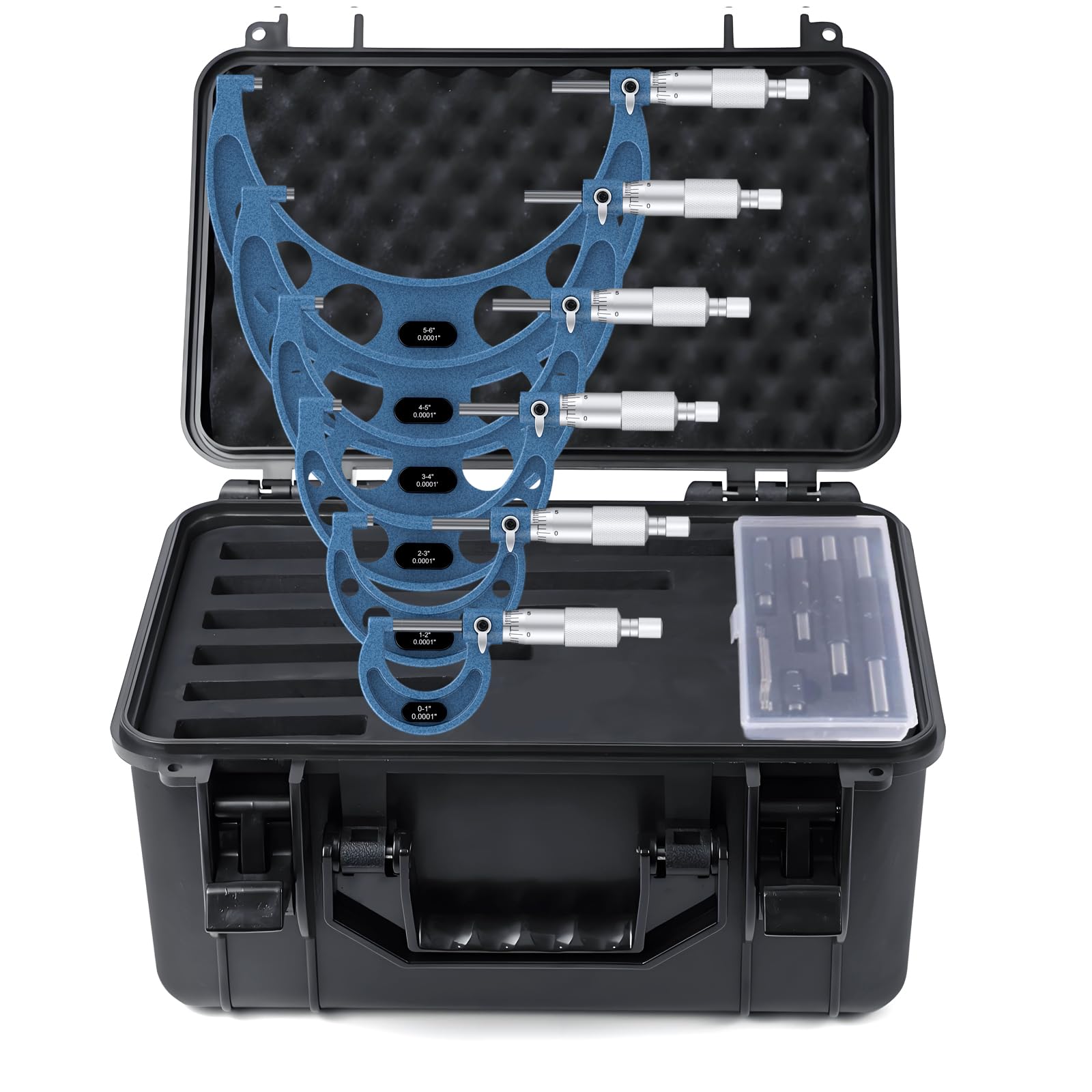SOHNVWTGD 0-6 inch Outer Diameter Set, 6-Piece high-Precision Tool Set, Equipped with 0.0001 inch Scale and Tungsten Carbide tip, Comes with a Sturdy Portable Carrying case.