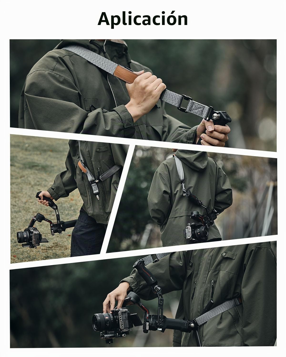 SMALLRIG Correa de Hombro Reductora de Peso RS3 RS2 para asa de Transporte para dji, cinturón de Gimbal con Hebillas de liberación rápida QD mejoradas para dji RS 5/4/ 4 Pro/ 3/3 Pro/ 2-4118C
