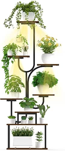 Botanical Stand for Indoors, 8-Tiered Corner Flora Rack with Growth