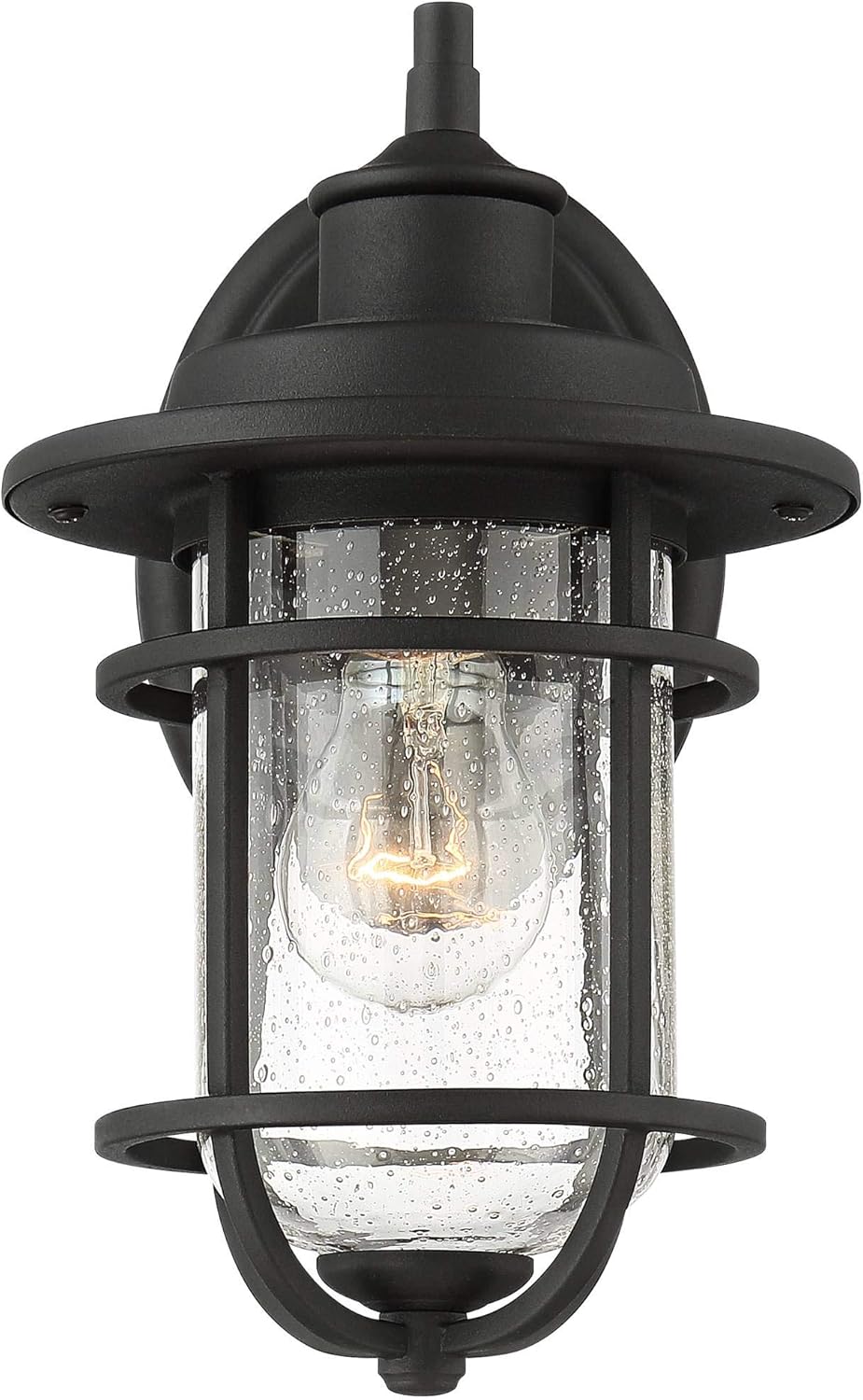 John Timberland Markham Modern Outdoor Wall Light Fixtures Set of 2 Textured Black 10 1/2" Lantern Clear Seedy Glass for Exterior House Porch Patio Outside Deck Garage Front Door Garden Home