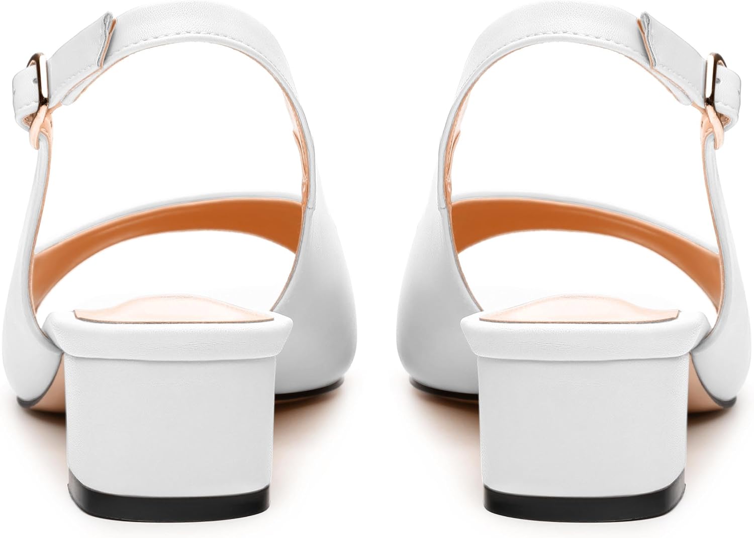 Womens Low Heel Slingbacks, Square Peep Teo Block Heel Sandals for Women, Comfort Heeled Casual Shoes