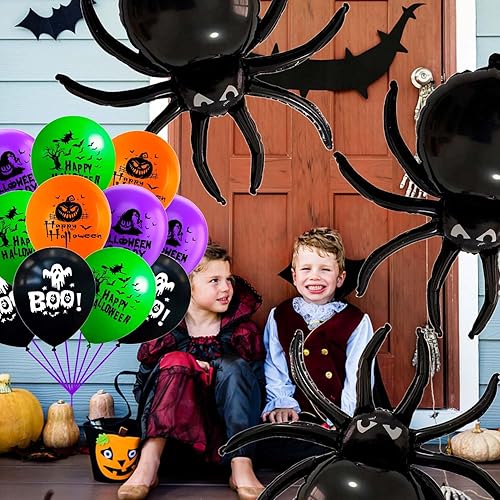 Miniatura 244 de Globos de aluminio de Halloween, globos de cumpleaños de Halloween, número 1, araña, momia, calabaza, murciélago, fantasma, globos para decoración