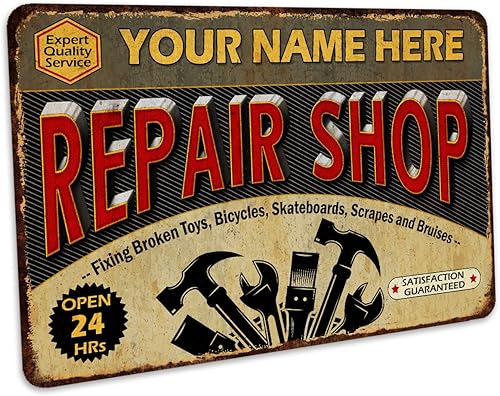 Vista 18 de Letrero de garaje personalizado, regalos para papá, letrero personalizado, decoración de cueva de hombre retro, decoración de taller, regalo 129-03