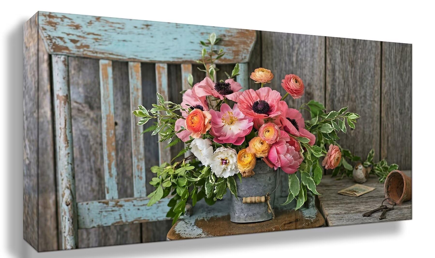 Diamond Painting Blumen, Retro Diamond Painting Erwachsene, 5D Vollbohrer Diamanten Paint by Numbers, Kreatives für Erwachsene Mosaik Bastelset für Home Wand Deko Geschenke für Frauen 60x120cm,Cod-971