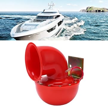 Car Horn, 12 V 150db Red Air Horn Electric Horn Cow Sound Metal Horn for Truck Train Boat Motorcycle Car