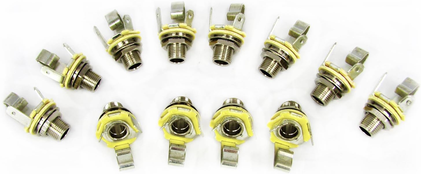 12-pack Neutrik Long-shaft 1/4-inch Mono Guitar and Audio Jacks