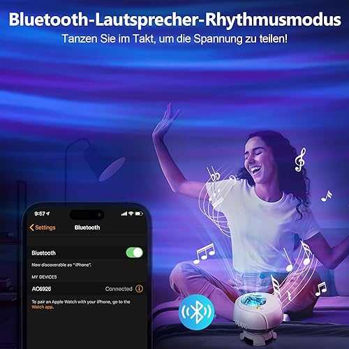 Miniatura 4 de FLITI El proyector de luces de galaxia de mayor cobertura, proyector de estrellas, con nebulosa cambiante y formas de galaxia, luz nocturna de