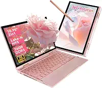 BINTEC Laptop com tela sensível ao toque 2K de 11 polegadas, Celeron N95 (até 3,4 GHz), RAM DDR5 de 16 GB, conversível em 360°, leitor de impressão digital, teclado retroiluminado, Windows 11 Pro (16