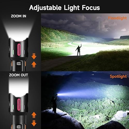 Miniatura 3 de jiaao Linterna LED recargable de 1000 lm de alto lúmenes, IPX4 impermeable adecuada para acampar, iluminación al aire libre, senderismo SOS, o como