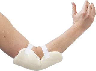 Essential Medical Supply Sheepette Elbow Protectors - Synthetic Sheepskin Fleece for Seniors, Prevents Elbow Sores in Bed or Chair, Hook & Loop, 1 Pair