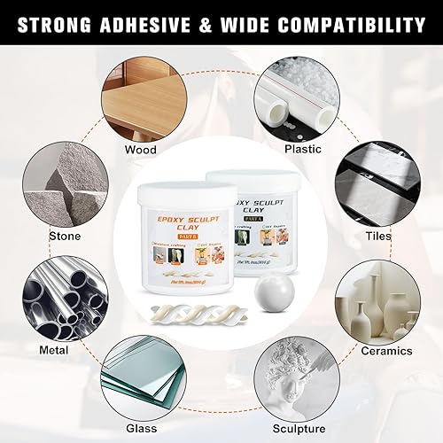 Miniatura 6 de Arcilla epoxi esculpir 2.2 libras, compuesto de modelado de 2 partes (A y B) de arcillas epoxi para esculpir, modelar, construir y reparar, masilla
