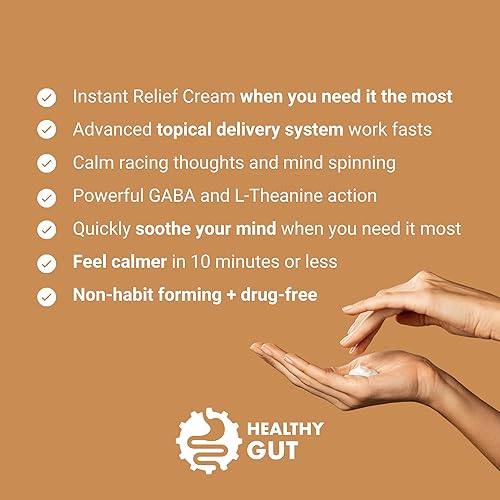 Miniatura 3 de Healthy Gut BeSerene IR  GABA & L-Theanine  Crema tópica de alivio instantáneo  1.9 oz