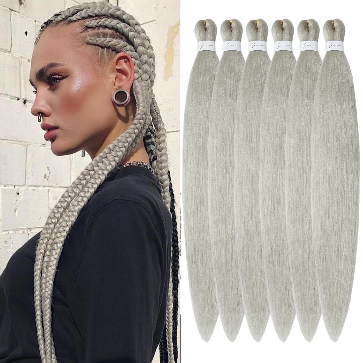 YDDM Capelli Per Treccine Africane Rosa Extension Treccine Texture Yaki Easy Install per Principianti 20 Pollici 3 Pezzi Capelli Leggeri e Naturali per Box Braids, Twist e Crochet — view 99