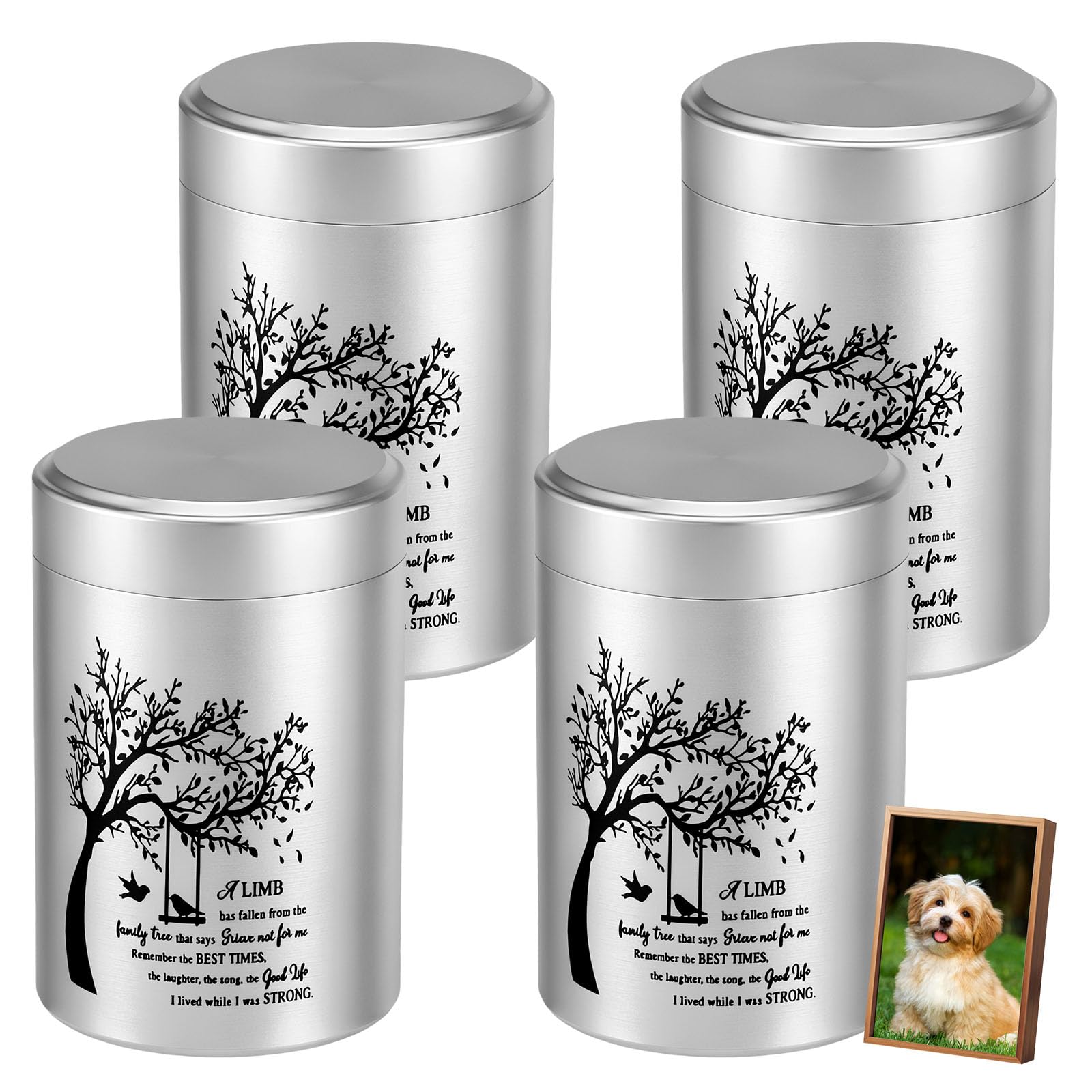GWCYMYD 4 PCS Mini Urns for Human Ashes Tree Of Life Keepsake
