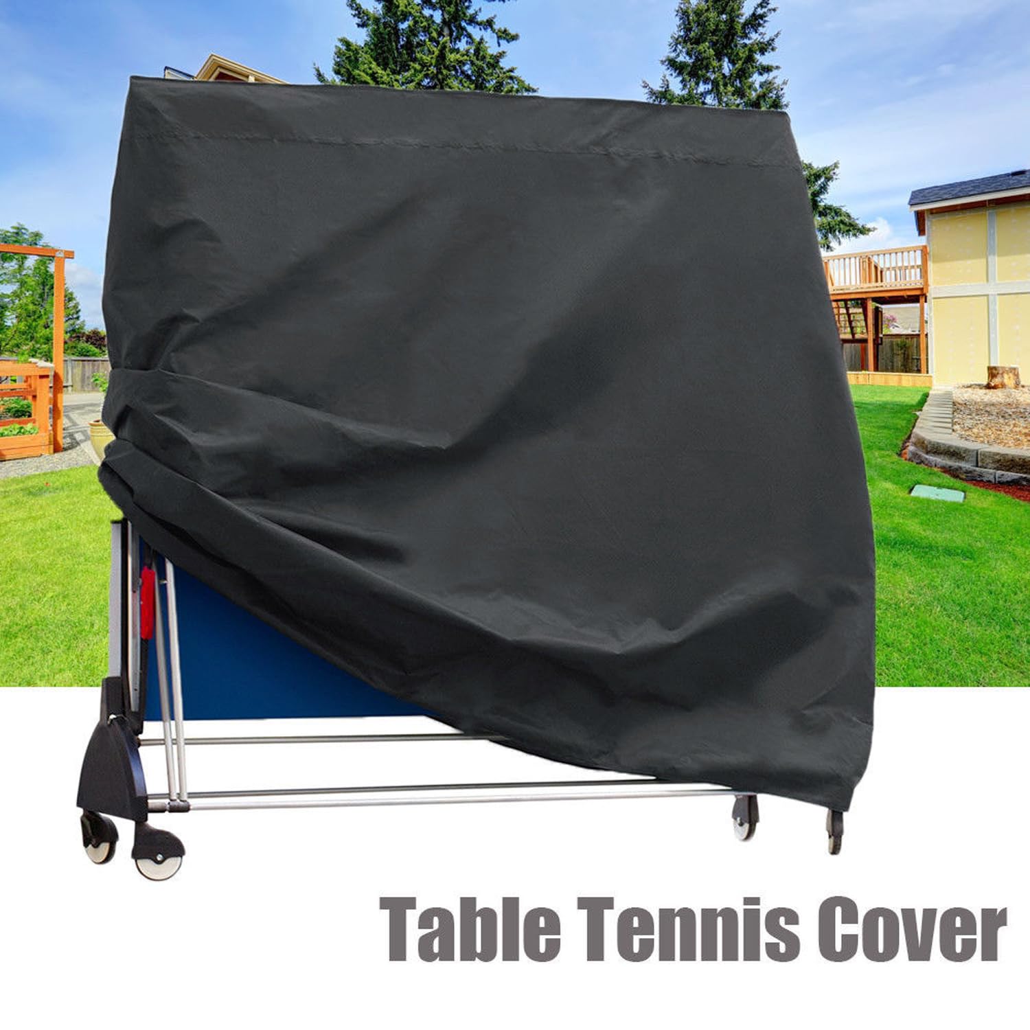 SkyFace Copertura Protettiva per Tavolo da Ping Pong, Table Tennis Table Cover Esterno Interno Impermeabile Coperture per Tavoli da Giardino, Antivento Anti-UV, Tessuto Oxford