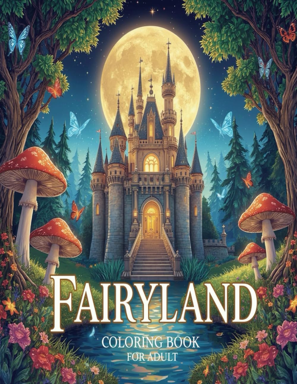 Fairyland Coloring Book for Adults: A Fantasy Adventure Through Magical Forests, Enchanted Castles, and Whimsical Creatures