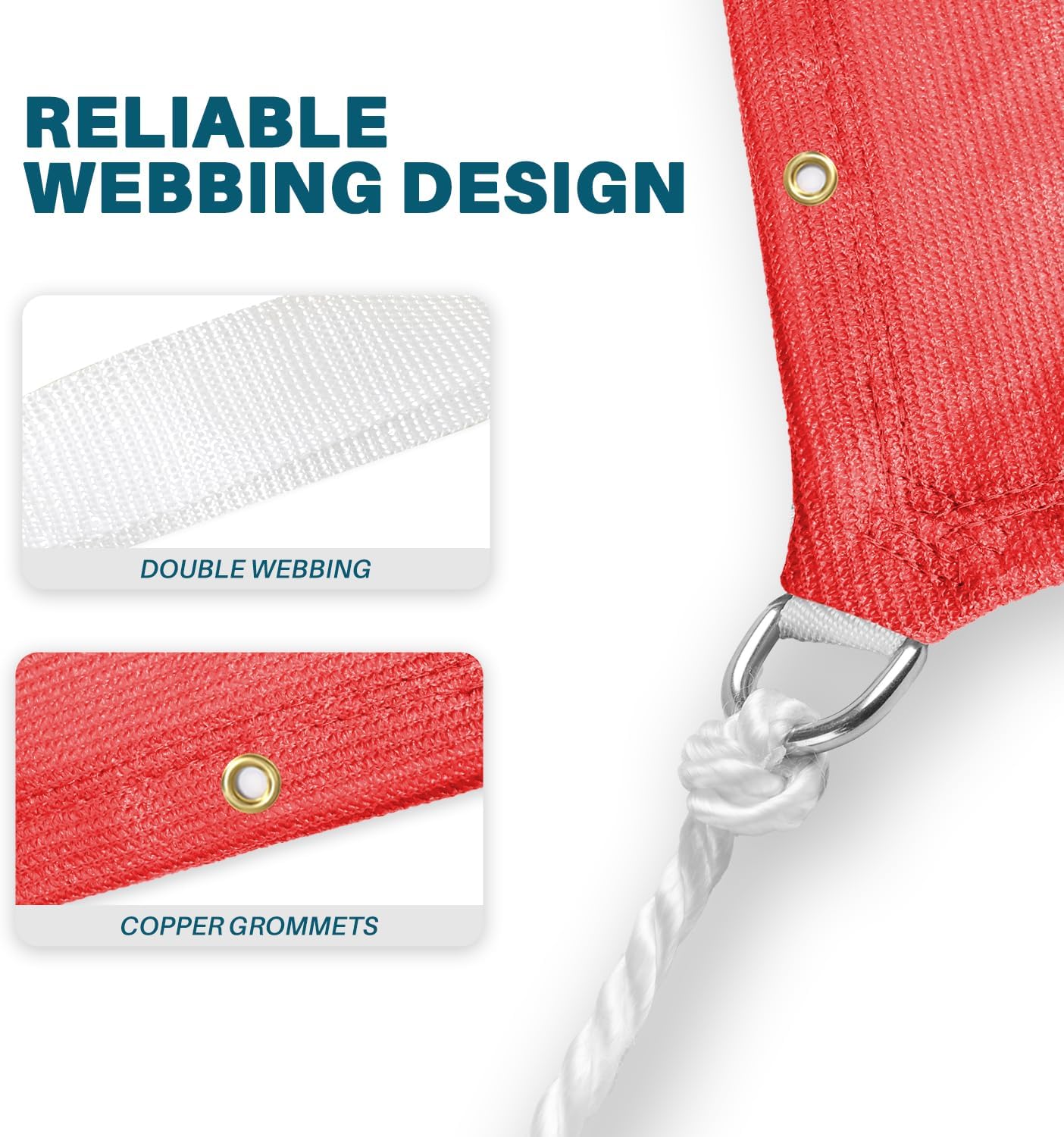 Coarbor Straight Edge Rectangle 11'x37' Sun Shade Sail for Pergola Patio Gazebo Pool Awning Canopy Shade Grommets Placed All Edges-Red