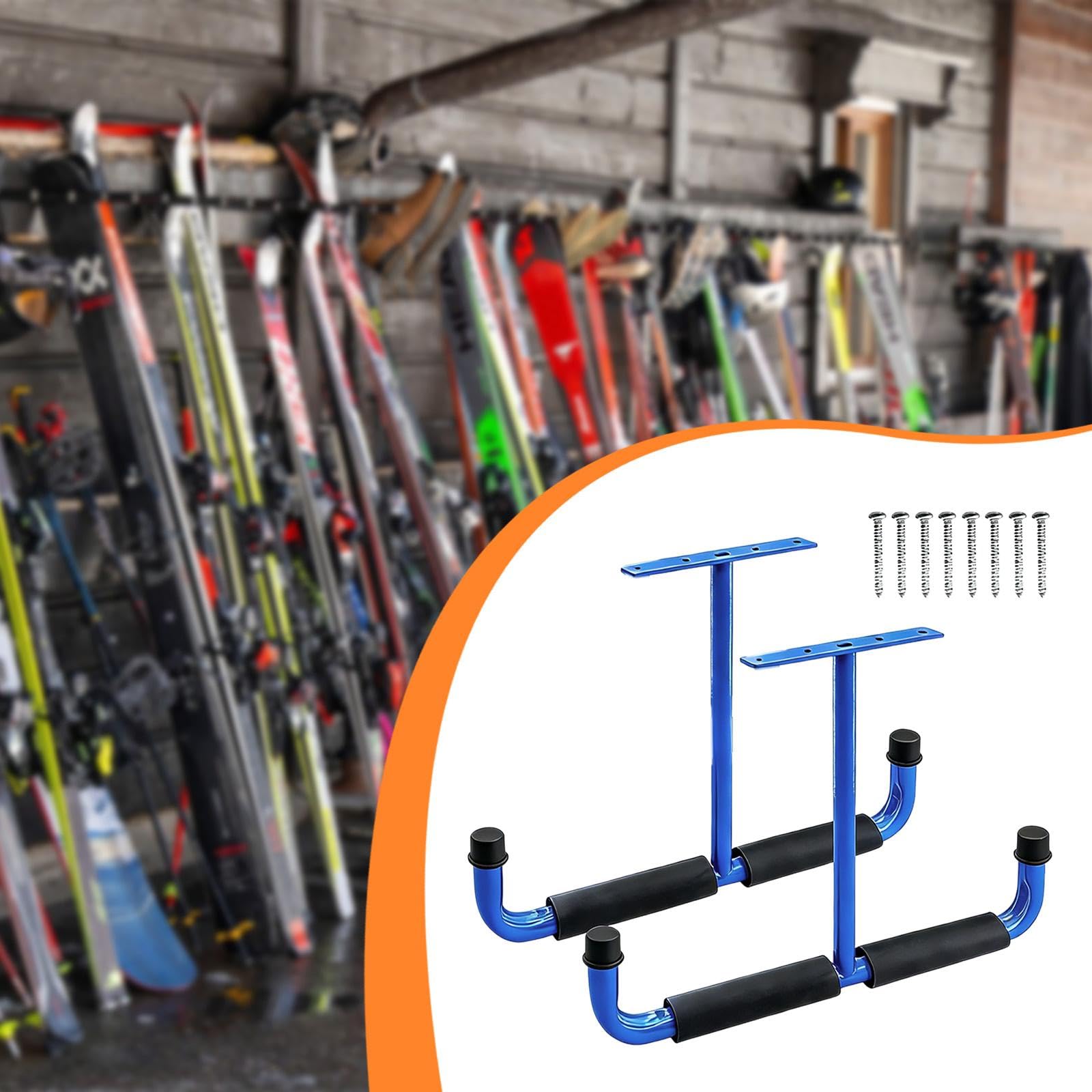 2 pezzi gancio portaoggetti per garage sospeso gancio multiuso per appendere tubi da giardino oggetti ingombranti canna da pesca, Blu