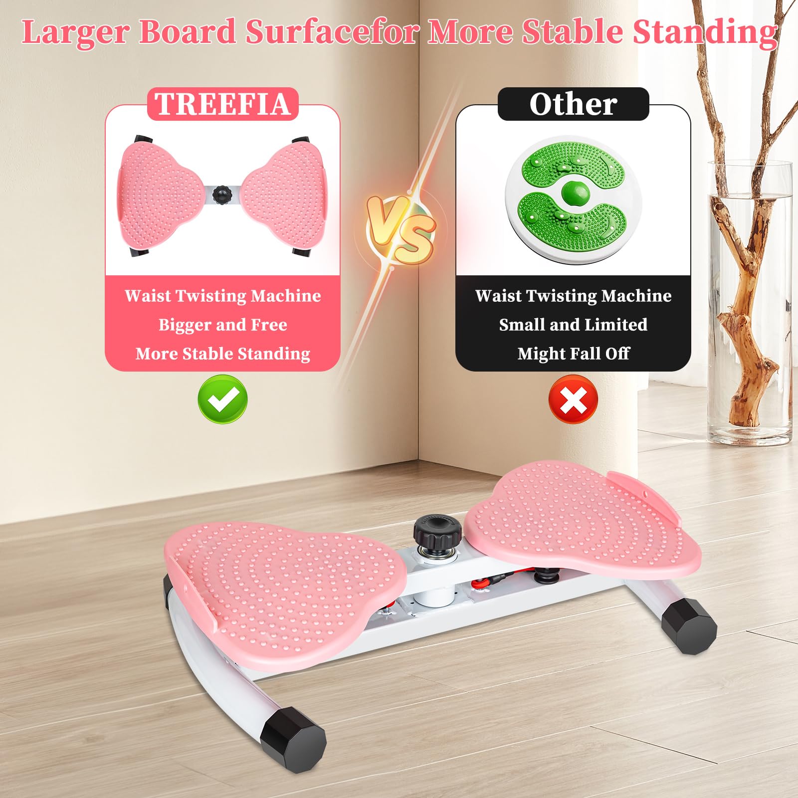 Foldable Waist Twister Machine With 300lbs Capacity - Noiseless Ab Twister Board For Core Workout, Home Gym Equipment For Men & Women