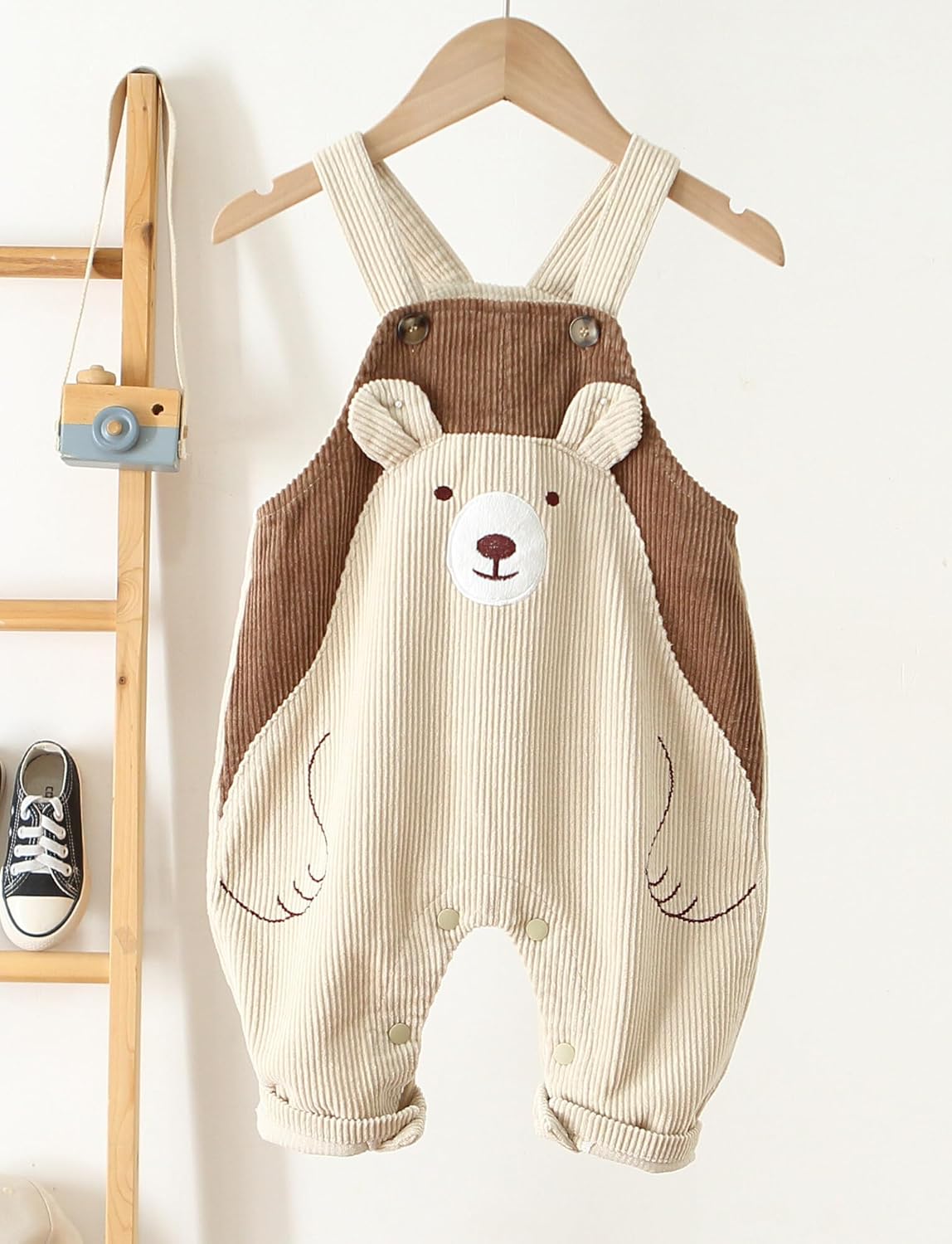 Happy Cherry Corduroy Dungarees Baby Overalls Cotton Button Suspender Loose Jumpsuit Trousers Girls Boys - Image 4