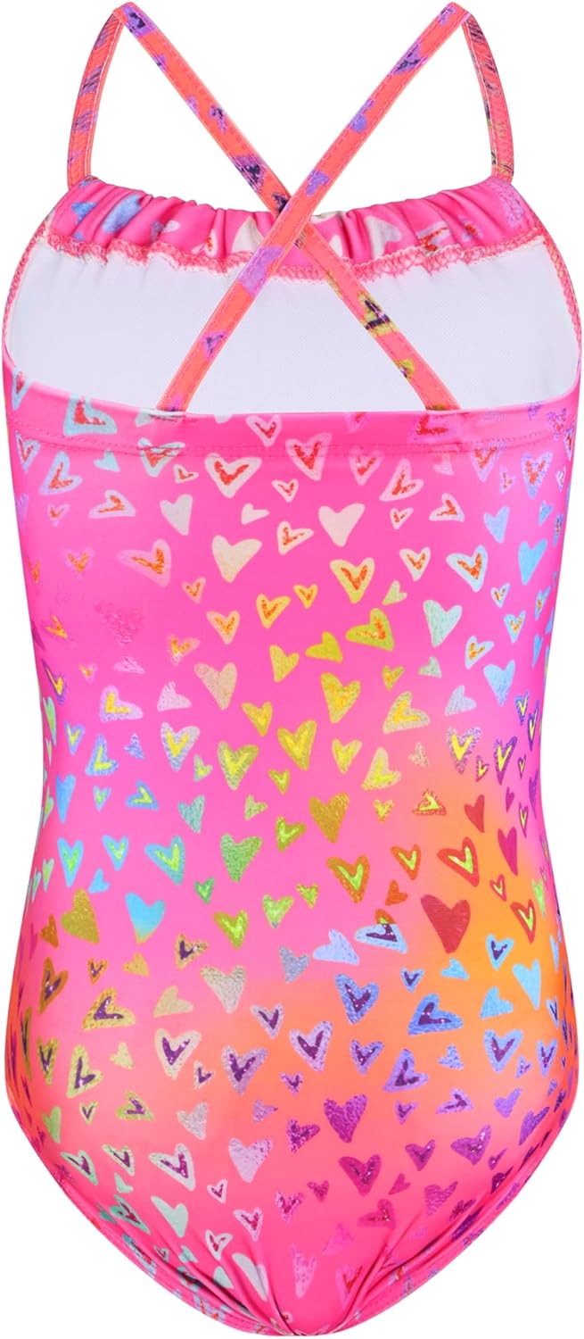 TENVDA Girls Swimsuit Summer Beach Sport Halter Bathing Suits One Piece Swimwear for 2-12 Years Old Kids - Image 2