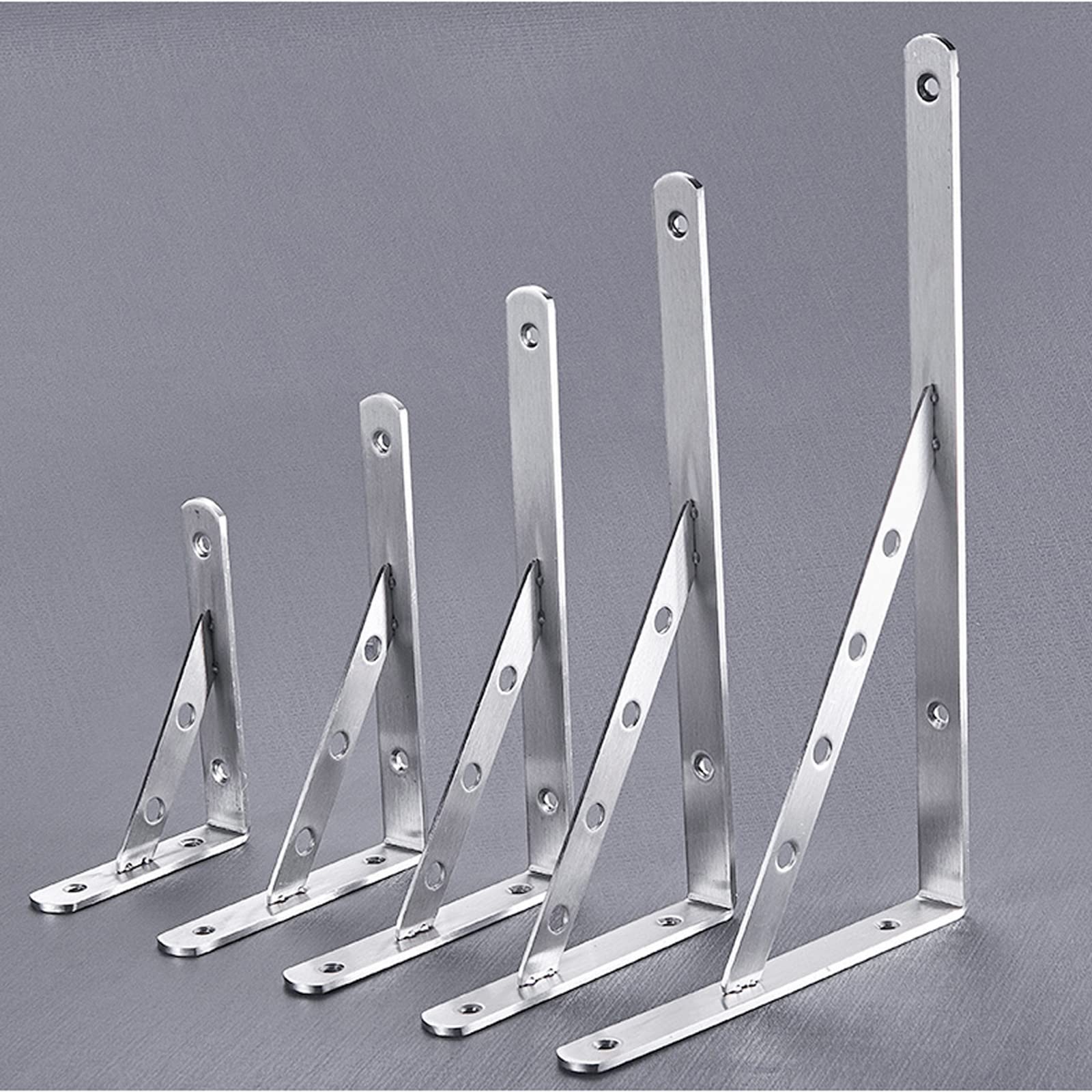 Staffe per Mensole Pesanti,Supporti per Mensole Triangolare,Staffe Mensole in Acciaio Inox,Carico Massimo: 175kg,Staffe Angolari 90 Gradi Angolo Mensole da Muro,con Viti (500x340mm/20x13.4in,4 pcs)