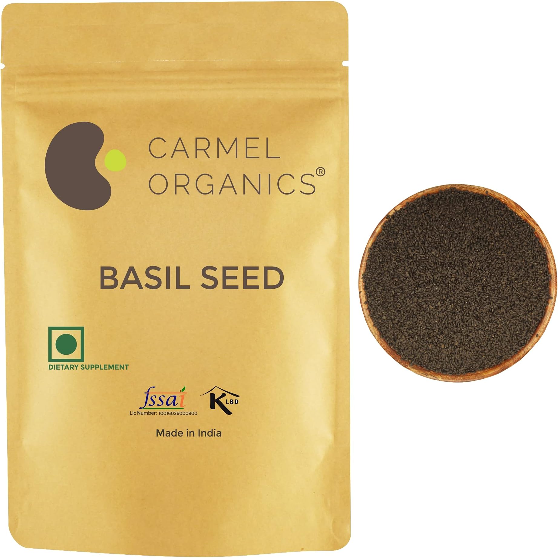 Edible Basil Seeds. | 24 Ounce or 1.5 Lb/680 grams | Tukmaria Sabja Seeds| Rich in Fibers | Add to Smoothies | Non GMO | Keto + non Gluten | Natural | By Carmel Organics